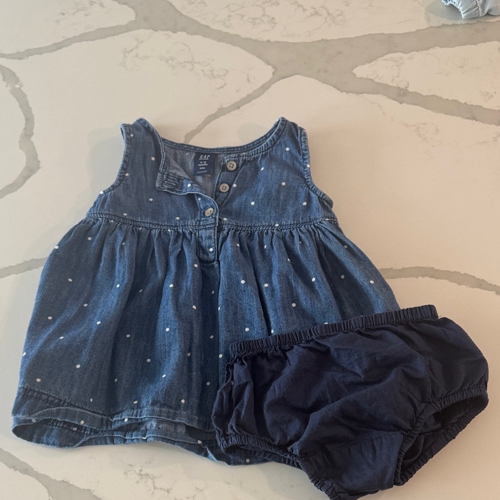 GAP Blue Polka Dot Dress Set for Kids